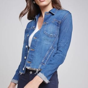 L'AGENCE denim fitted jacket with stretch